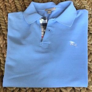 Burberry Brit 100% Cotton blue Polo Tee Shirt Men